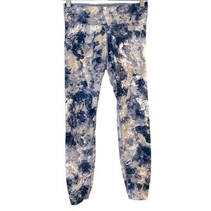 Calvin Klein Blue Watercolor Galaxy Print 7/8 Leggings Small High Waist